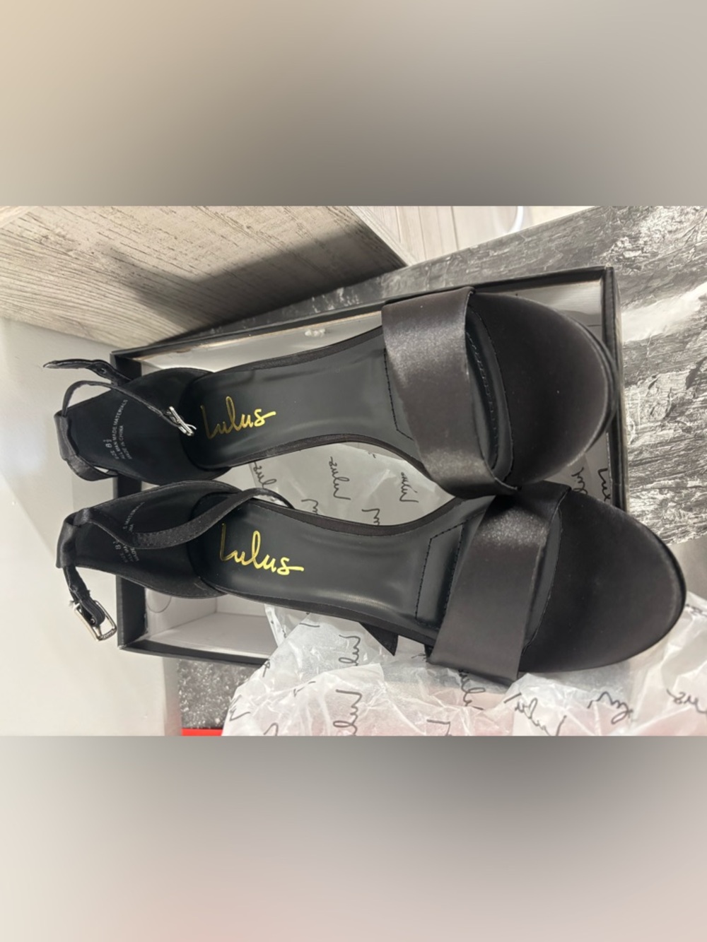 Black Satin Lulus Heels - Women - Picture 3 of 3